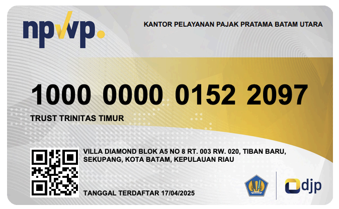 NPWP Trust Car Rental Depan